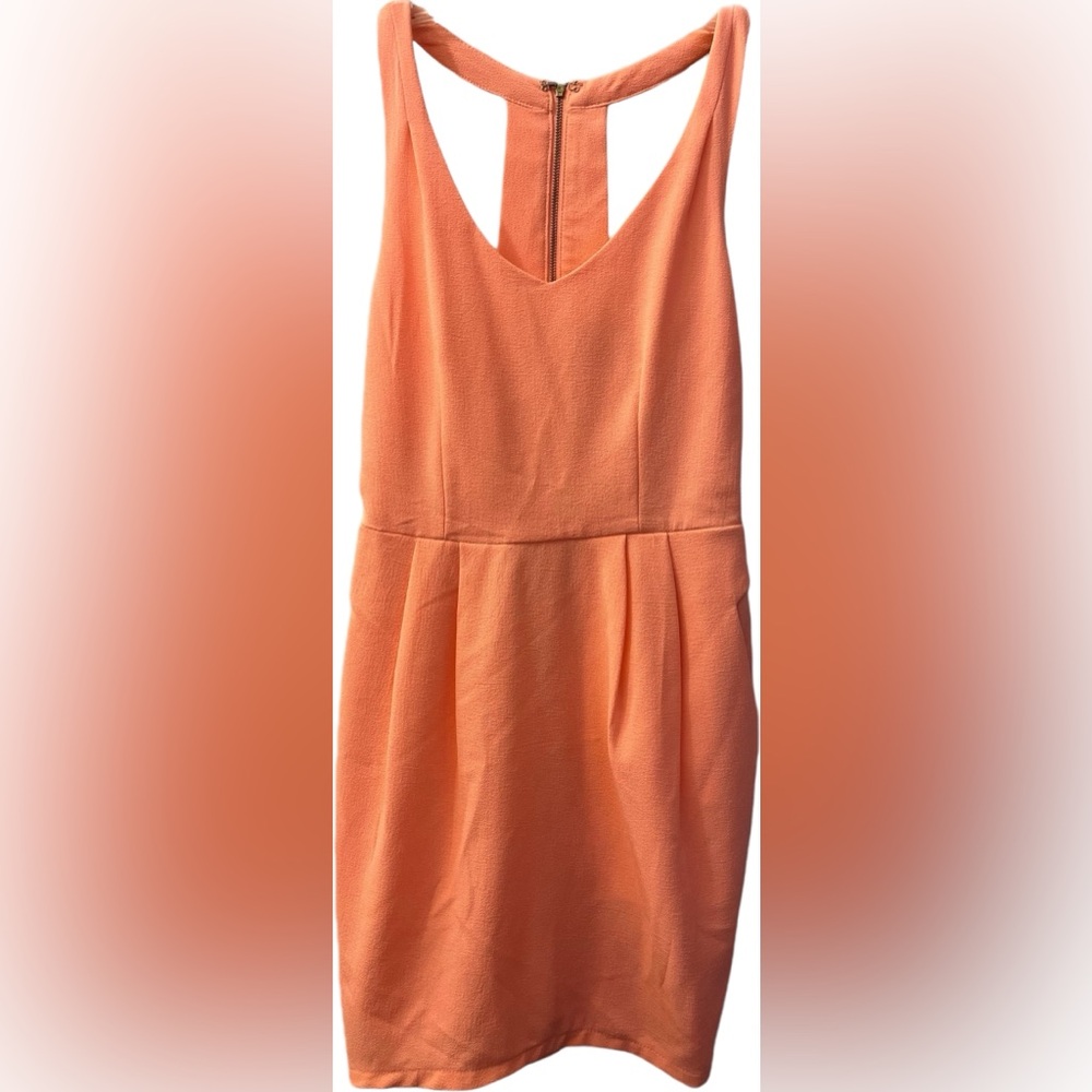 Hot & Delicious peach short dress, size small zippered back
